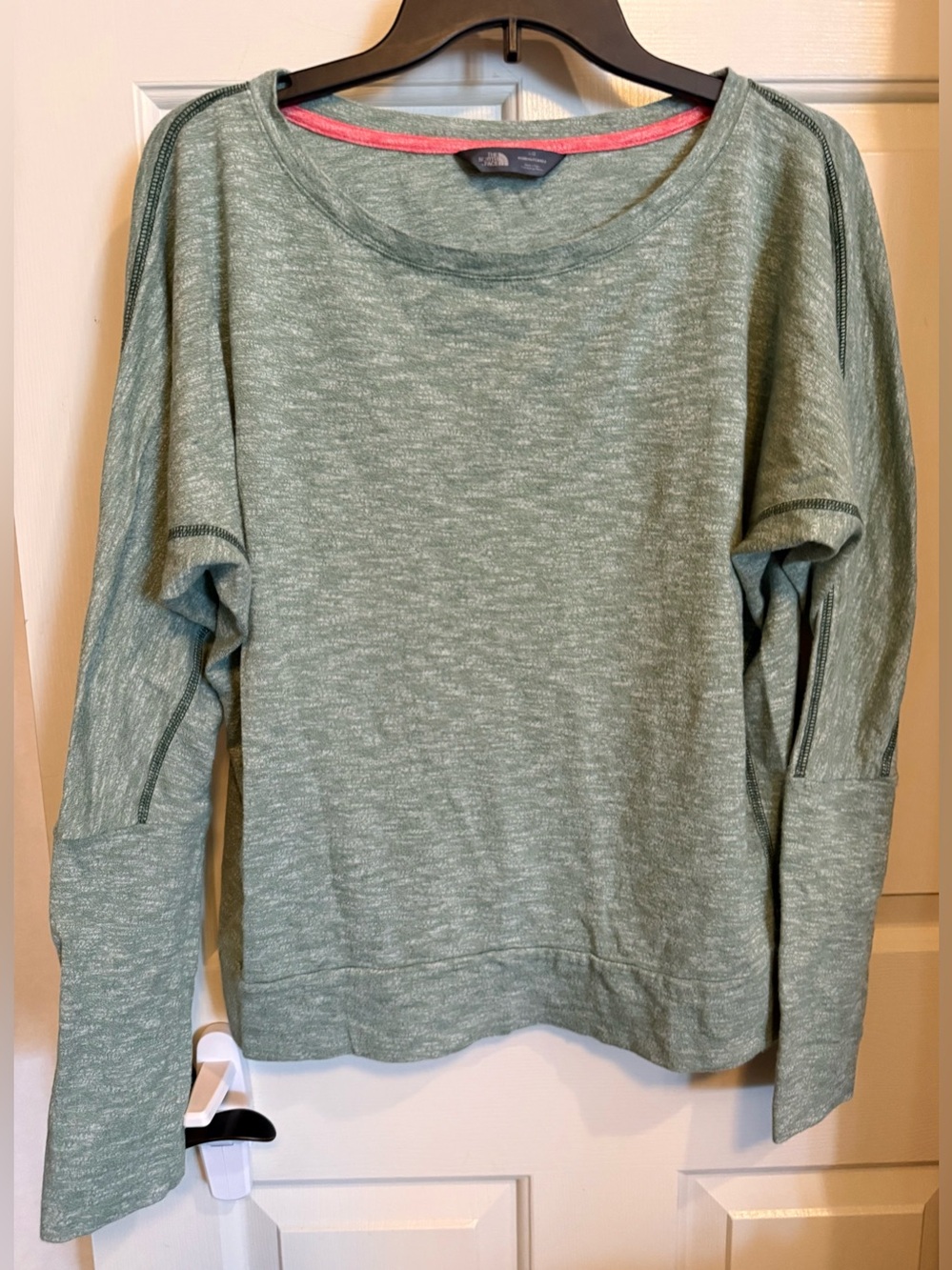 The North Face Heathered Sage Green Long Sleeve Pullover